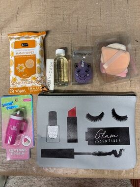 Glam Essentials Grey Cosmetic Bag - Travel Makeup Pouch